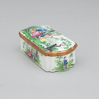 A Rococo 18th century enamelled snuff-box.