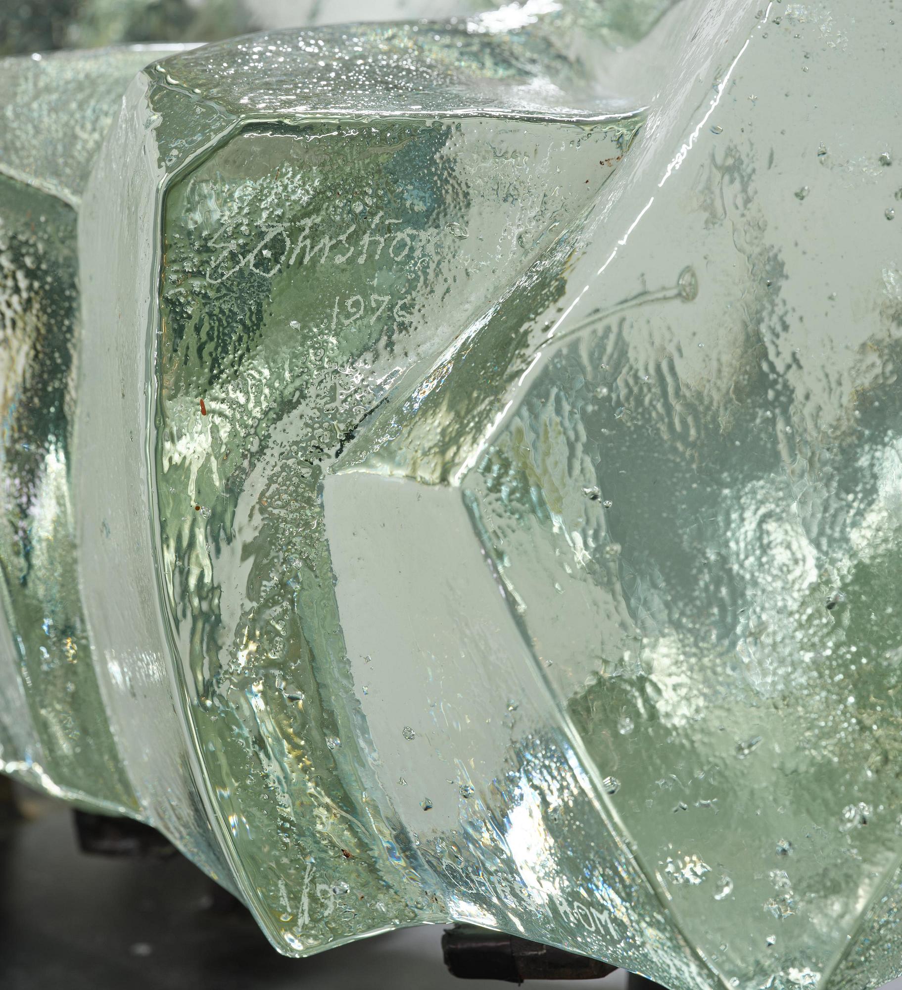 Edvin Öhrström, a cast glass sculpture, Lindshammar Glassworks, 1976, ed. 1/9.