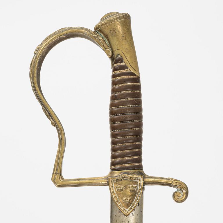 A Swedish officer's sabre, 1889 pattern, with scabbard.