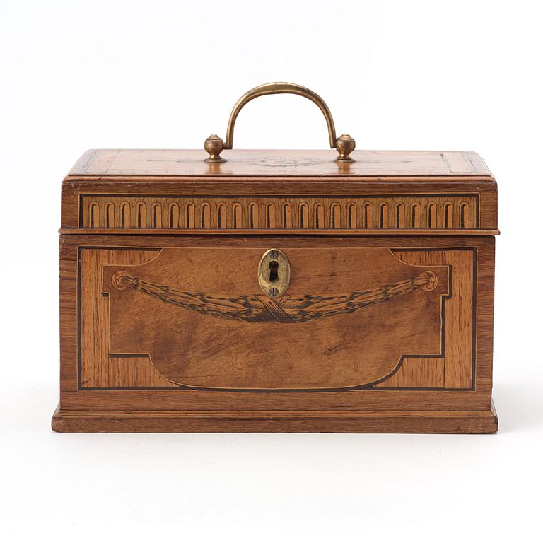 A Gustavian tea caddy by Georg Haupt (master 1770-84), not signed.