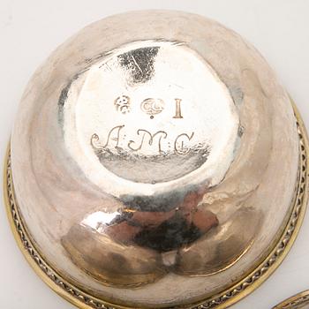 Tumblers, 3, silver, Conrad Gadd (active 1725–1750), Kristianstad.