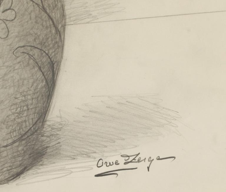 OWE ZERGE, blyerts, sign.