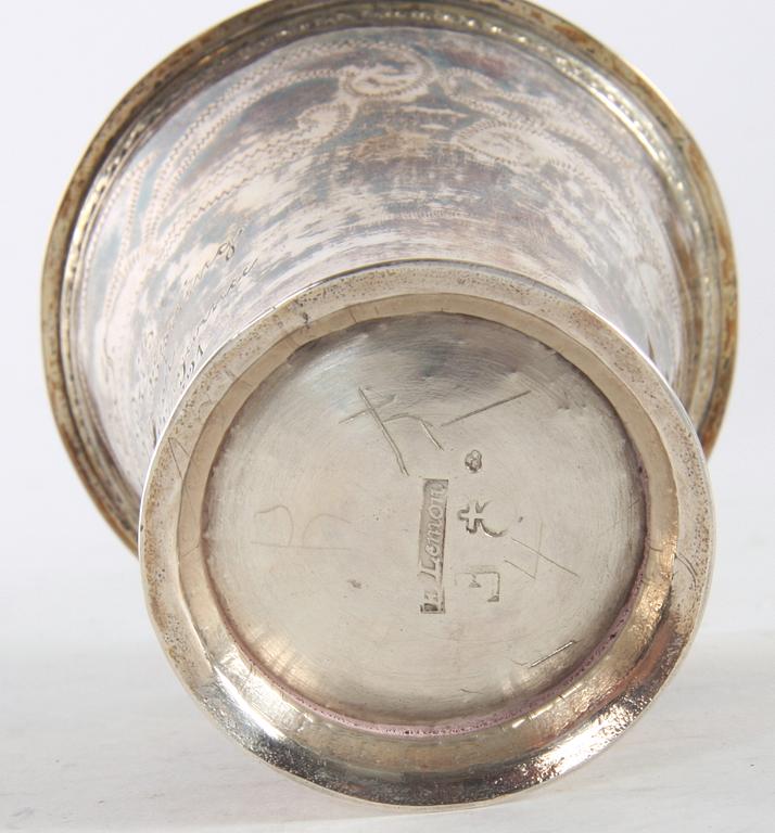 BÄGARE, silver, Erik Lemon, Uppsala (verksam 1761-1800).