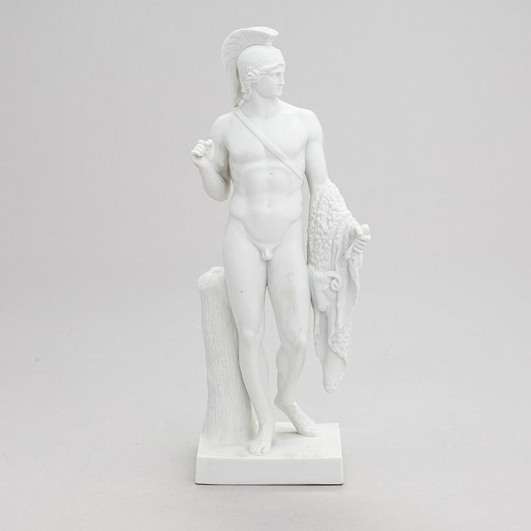 Bertel Thorvaldsen, after. A porcelain sculpture, "Jason with the Golden Fleece", Bing & Gröndahl, Denmark.