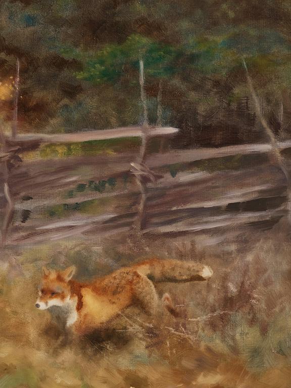 Bruno Liljefors, Fox in autumn landscape.