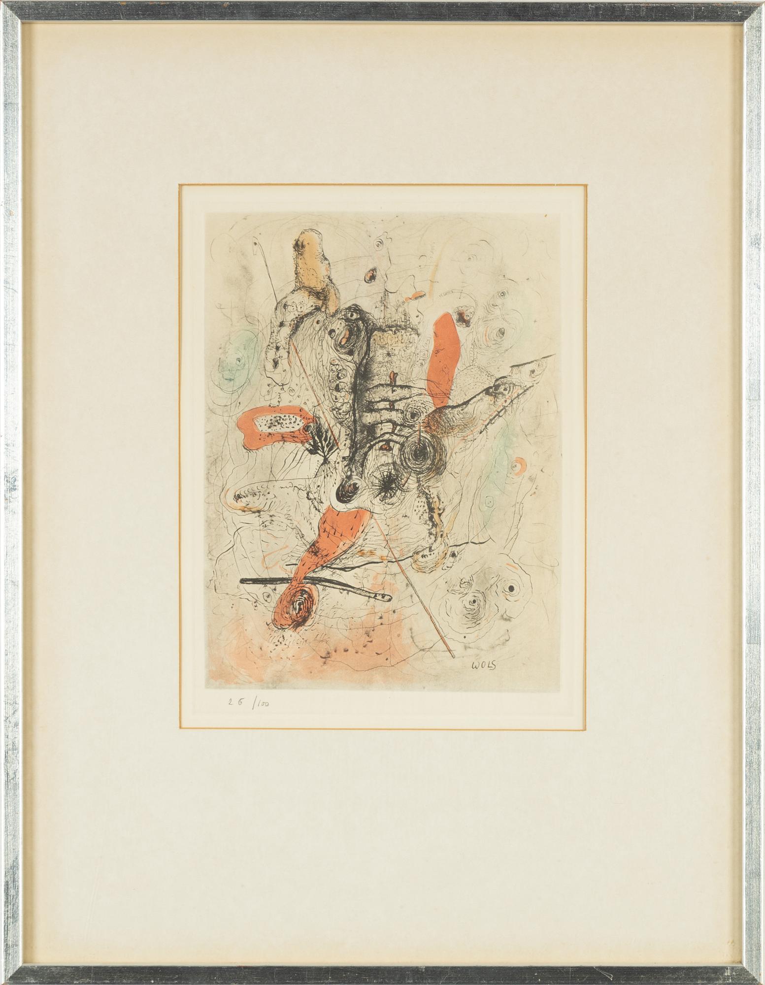 Alfred Otto "Wols" Schulze, etching in colours, signed in plate, numbered 26/100.