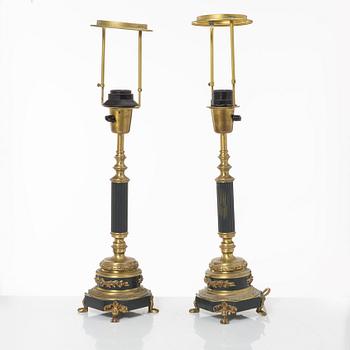 Einar Bäckströms Metallvarufabrik, bordslampor, ett par, modell 5510, Malmö, 1900-talets mitt.