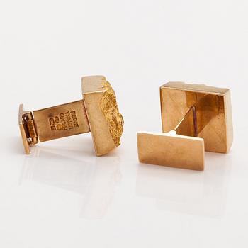 Björn Weckström, A pair of 14K gold cufflinks "Mountains". Lapponia 1973.