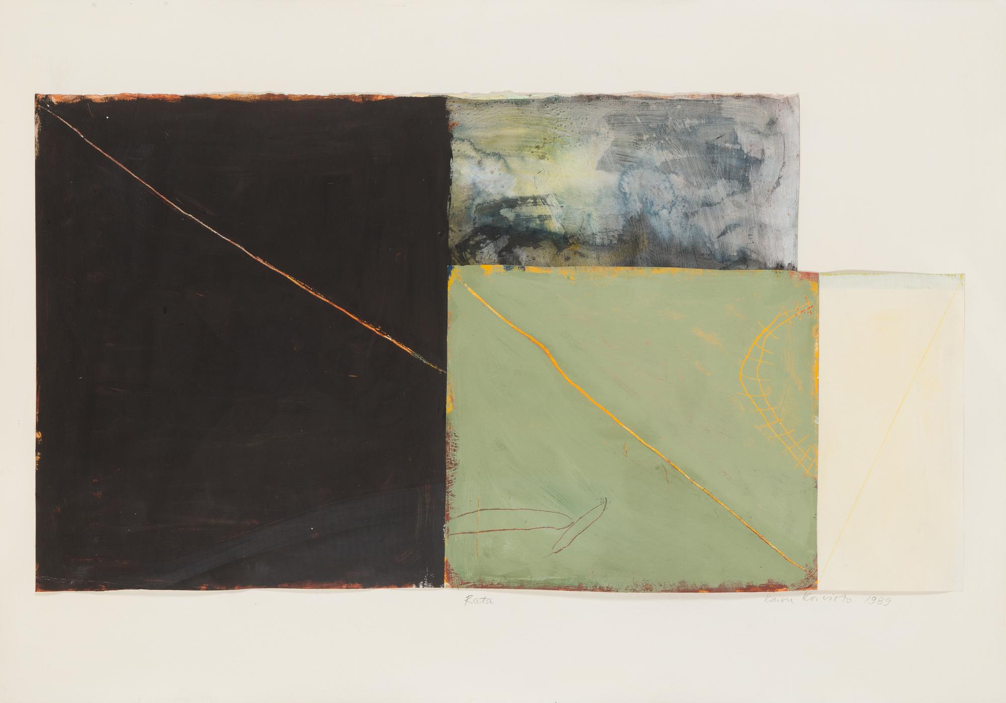 Kaisu Koivisto, akryl på papper, signerad och daterad 1989.