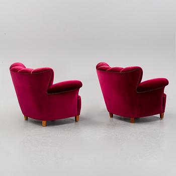 Fåtöljer ett par, Swedish modern, troligen 1940-tal.