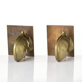 Carl-Einar Borgström, a pair of brass bookends model "840", Ystad-Metall.