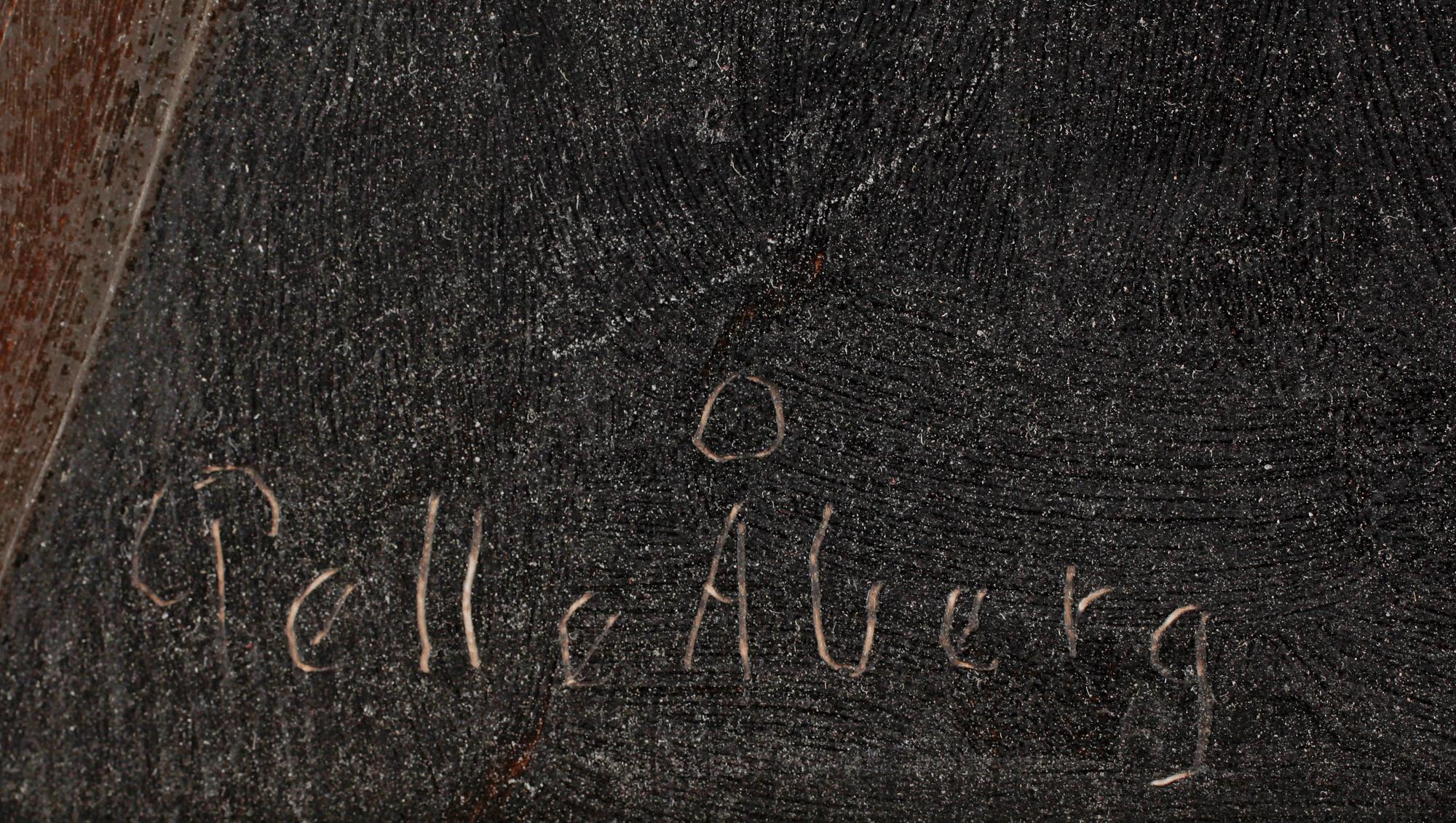 PELLE ÅBERG, olja på pannå. Sign.