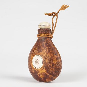 A birch flask by Fredrik Juuso, signed.