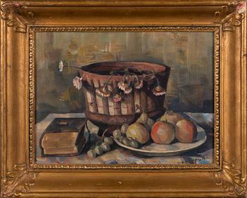 Väinö Kamppuri, olja på pannå, signerad.