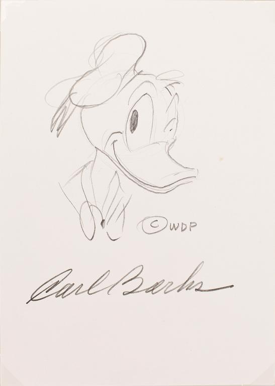 CARL BARKS, blyertsteckning, sign.