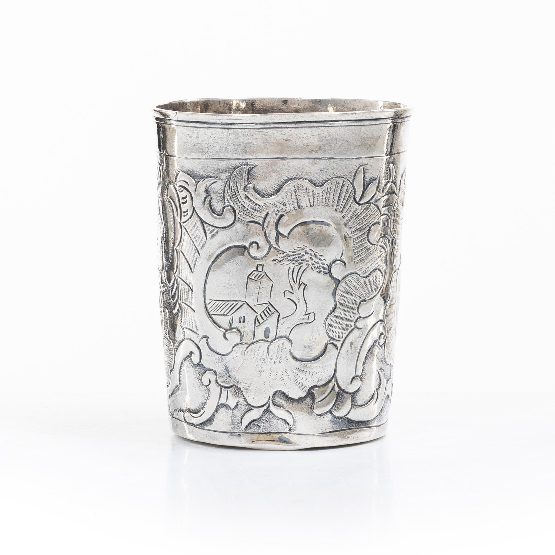 A Russian silver beaker, Moscow 1760s, unclear marks, probably Alexander Gillibrand (active 1753-1790).