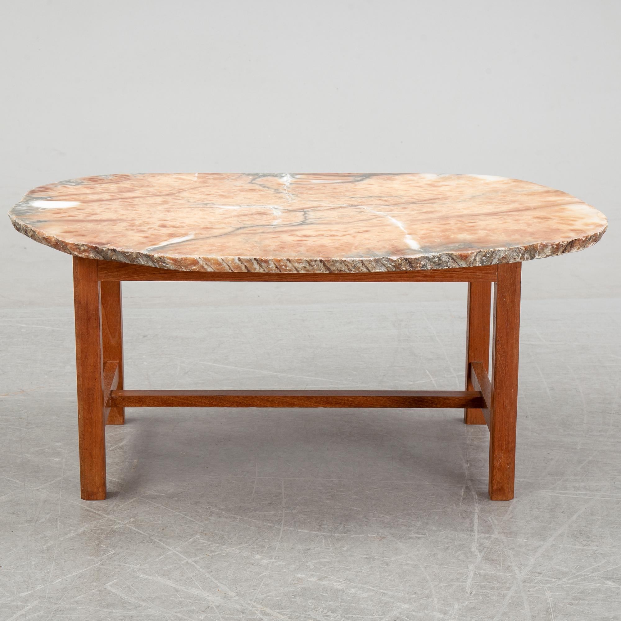 An agate top Swedish Modern coffee table, 1940's/50's.