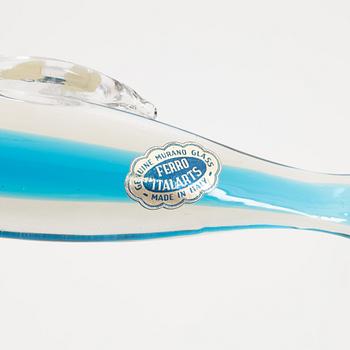 Three glass sculptures, including Luciano Ferro, Murano, Italy.