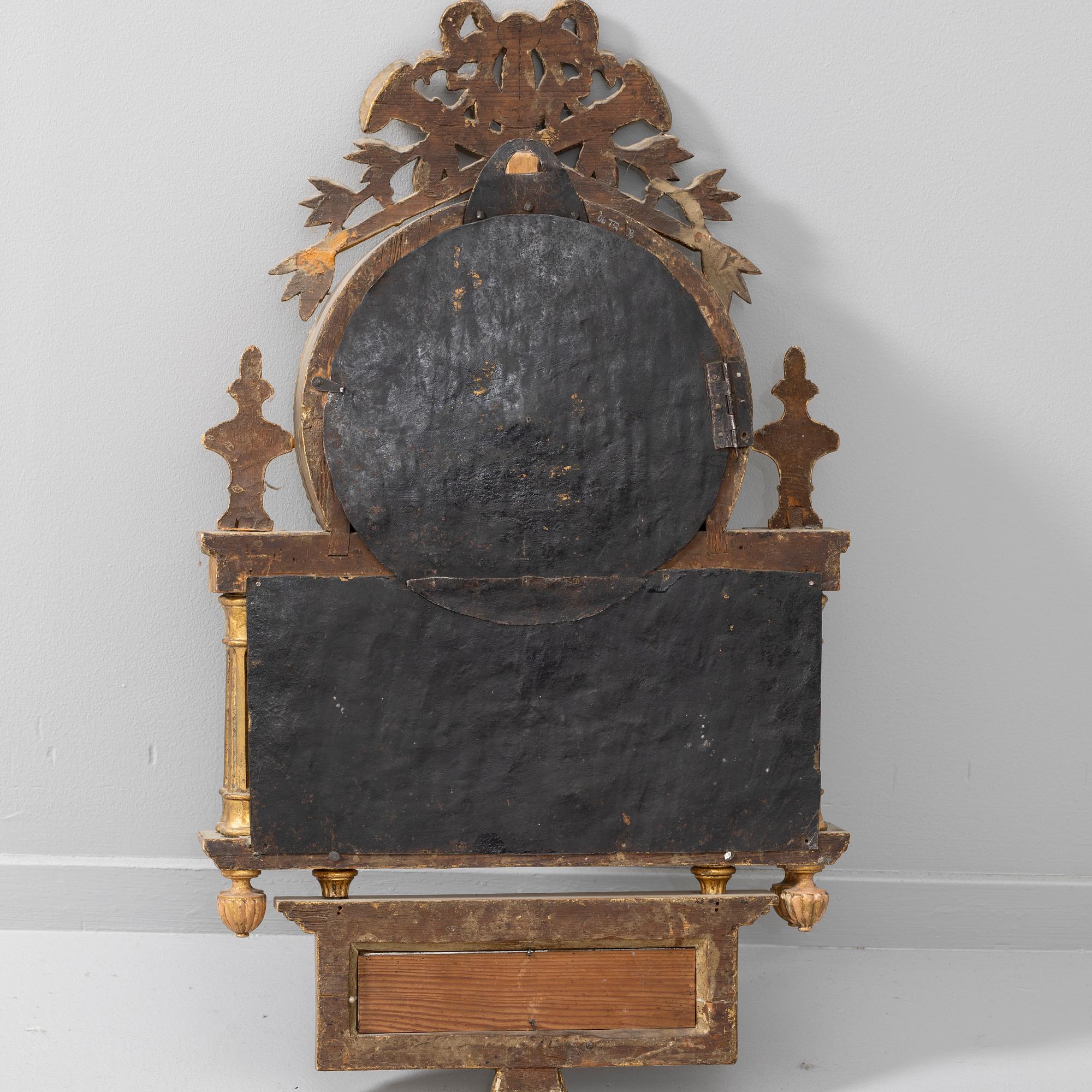 Wall-mounted clock, late Gustavian, Stockholm.