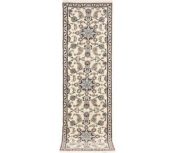 A Nain runner carpet, part silk, 9LA, a. 298 x 80 cm.