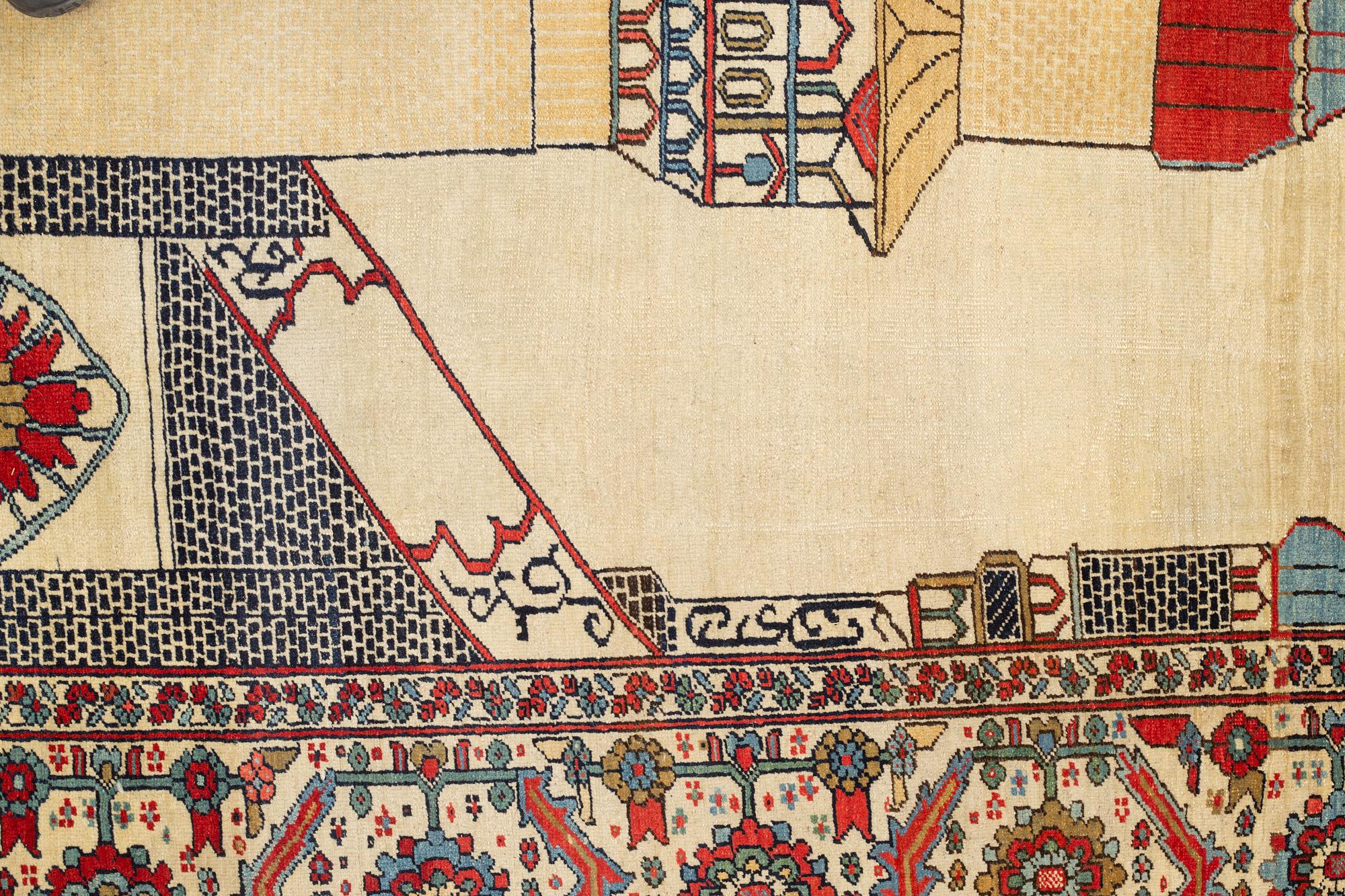 Matto, antique Heriz, figural, probably, ca 361-368 x 294,5 cm.