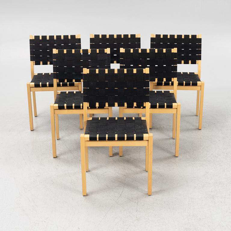 Alvar Aalto, chairs, 6 pcs, model 611, Artek, second half of the 20th century.
