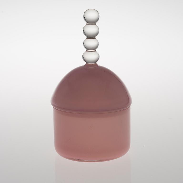 NANNY STILL, BONBONJÄR, glas, "Tzarina", Riihimäen Lasi 1960-tal.