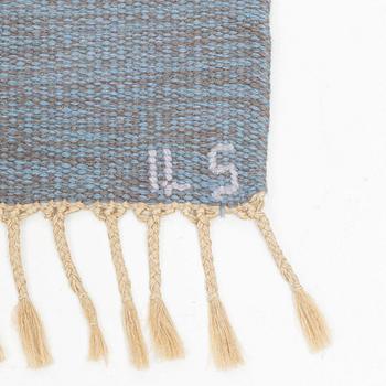 A flat weave carpet, signed  ILS, Alestalon Mattokutomo, Kauhava, Finland, c.  230 x 158 cm.