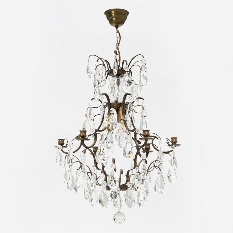 A rococo style chandelier, 20th Century.