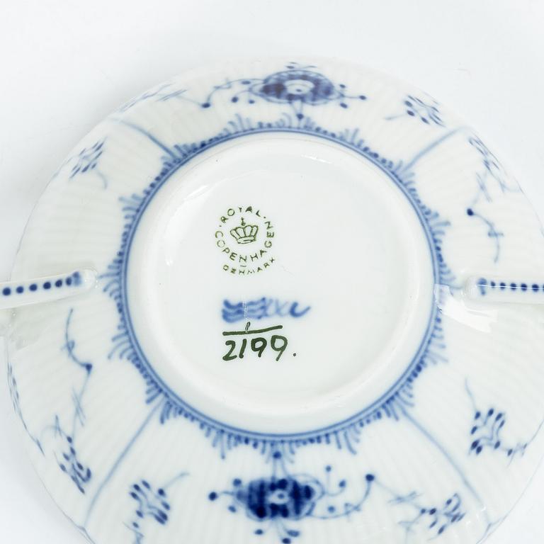 Royal Copenhagen, 14 'Blue Fluted Half Lace' tableware parts, Denmark, 20th century.