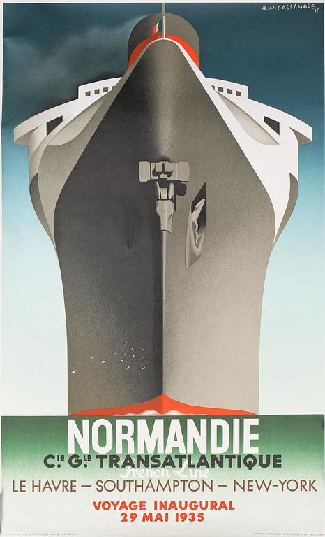 ADOLPHE MOURON CASSANDRE, efter, färglitografisk affisch, signerad och daterad 35 i trycket.