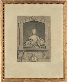 GRAVYRER, ett par. Föreställande Adolf Fredrik och Lovisa Ulrika, 1800-1900-tal.