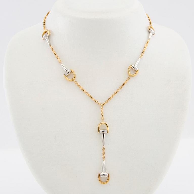 Necklace 18K red and white gold, Italy.