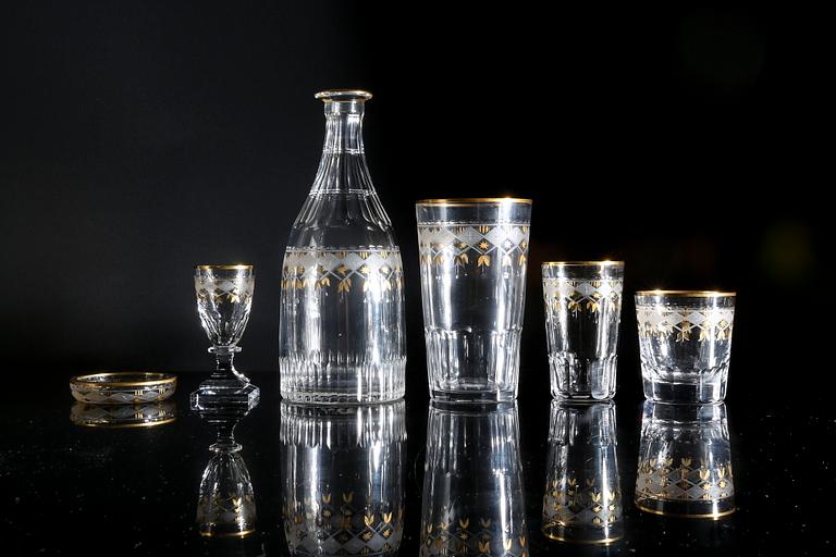 A 102 pcs  "Junior" glass service from Kosta first half of the 20th century.