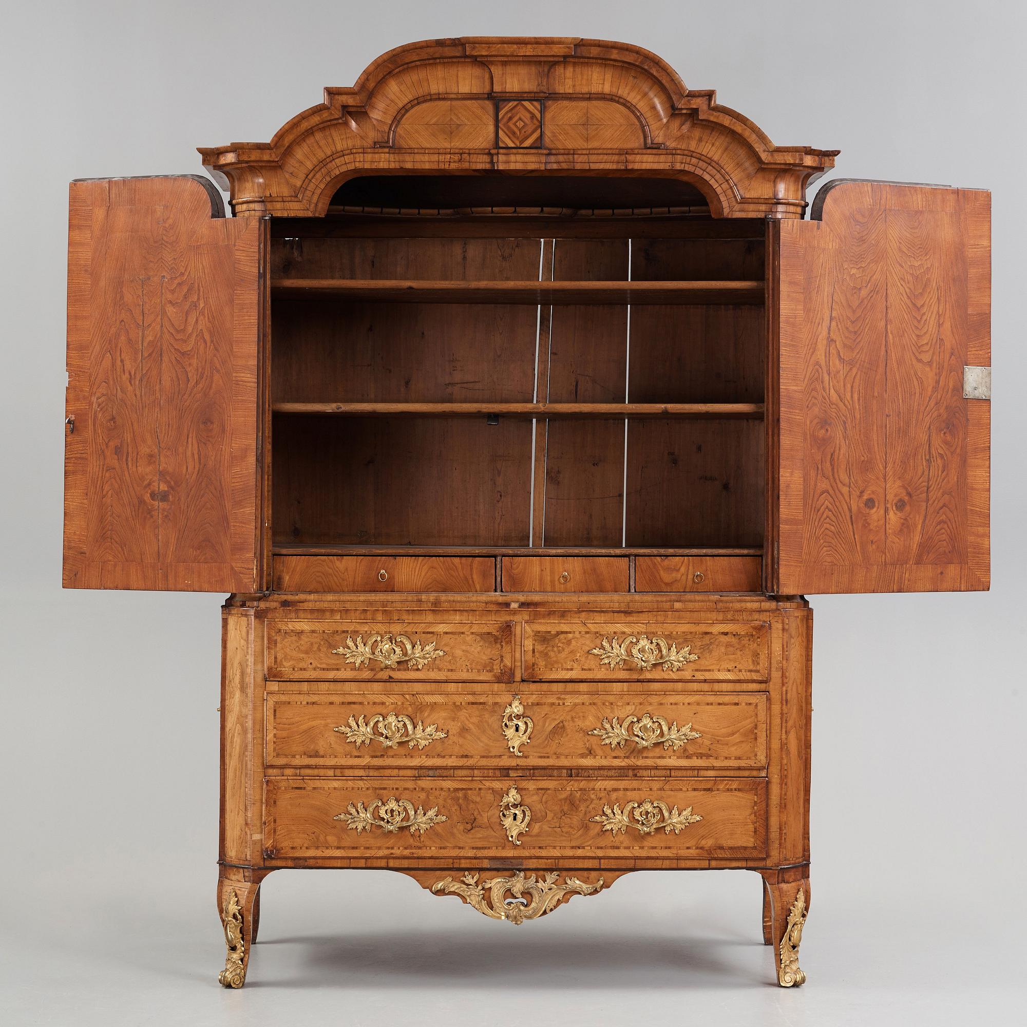 A Swedis Rococo 18th century cupboard.
