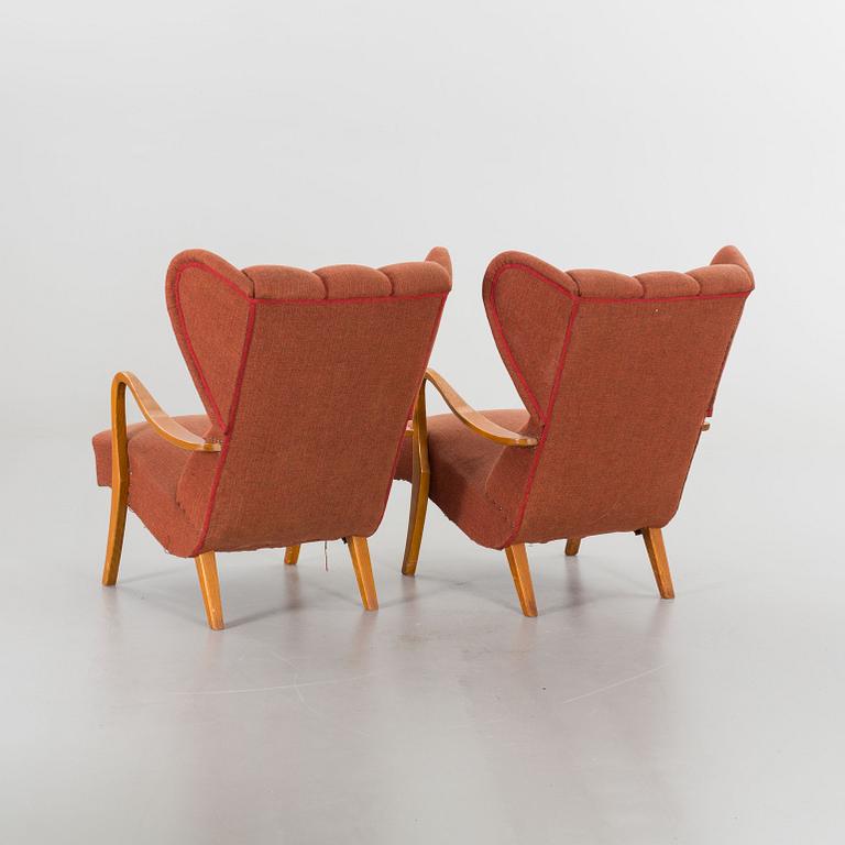 ÖRONLAPPSFÅTÖLJER, ett par, Sverige, 1900-talets mitt.