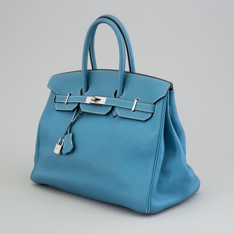 VÄSKA, Hermès "Birkin 35 cm" Bleu.