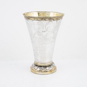 A Swedish Silver Beaker, mark of Olof H Bergström, Uppsala 1820.