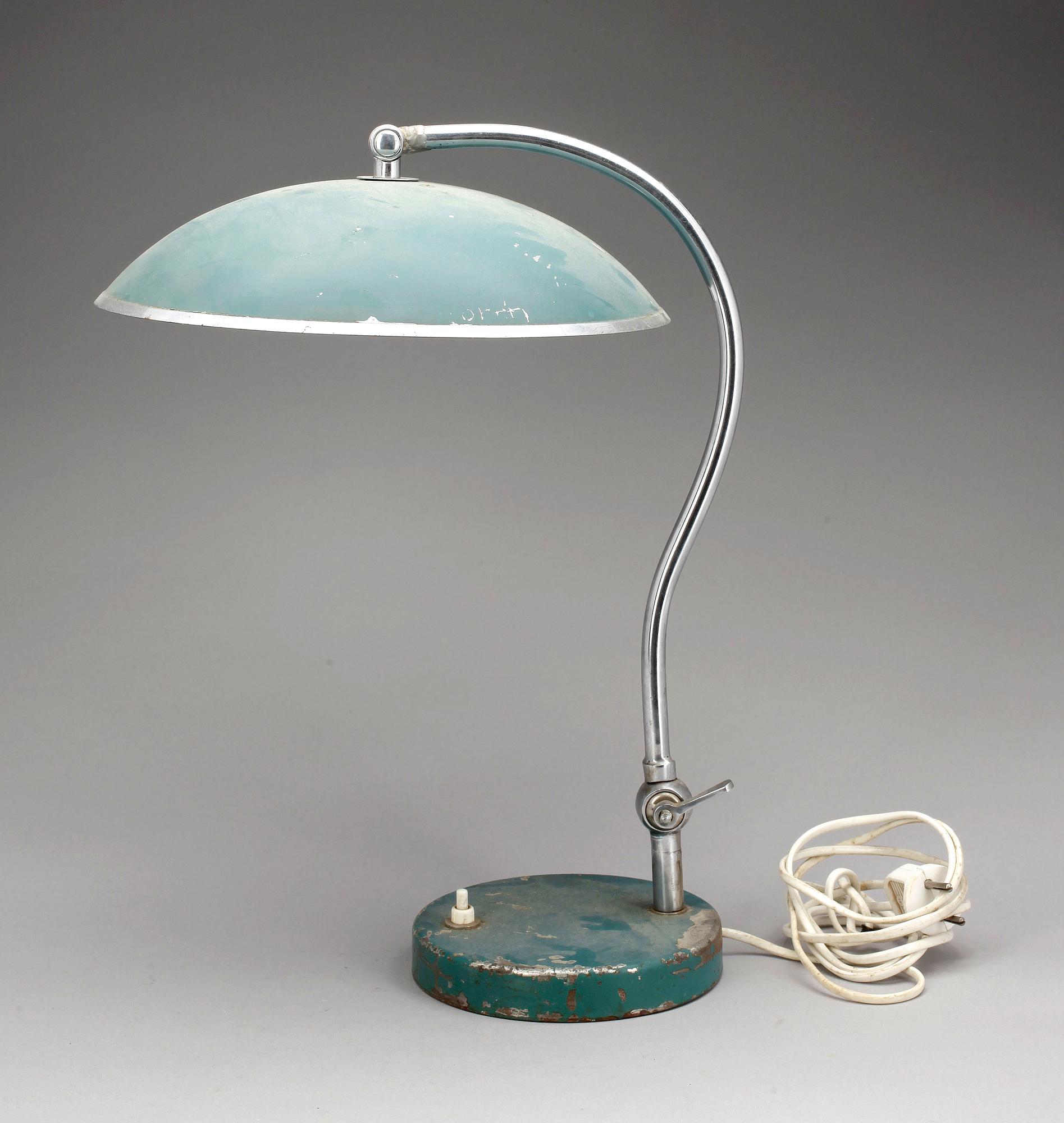 BORDSLAMPA, metall, 1940-tal.