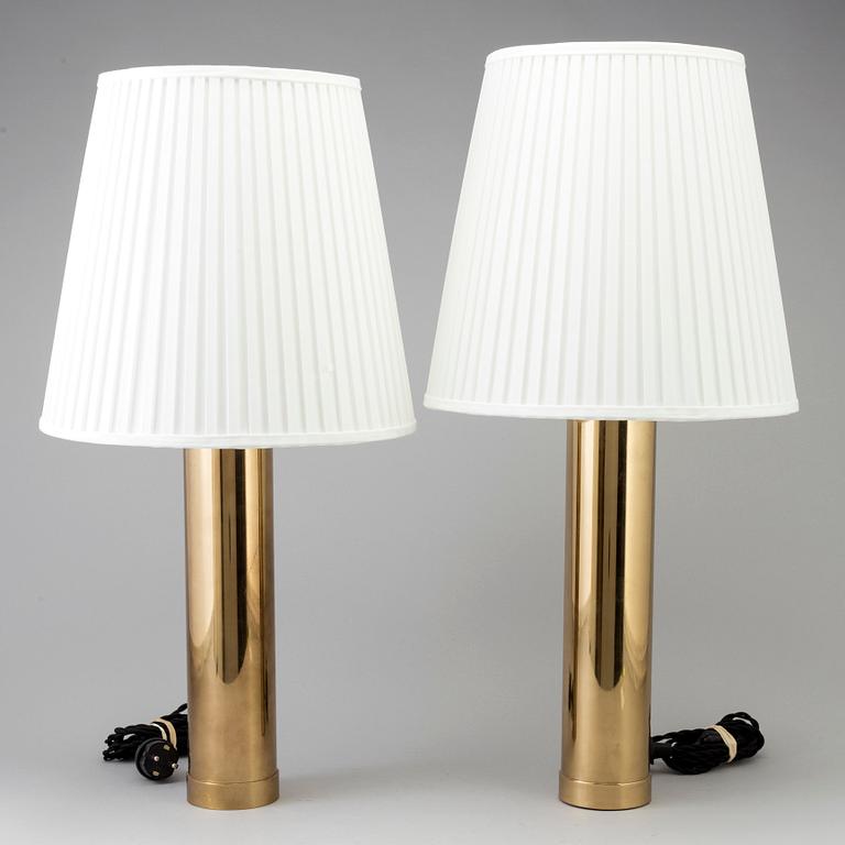 A pair of brass table lamps from Bergboms.