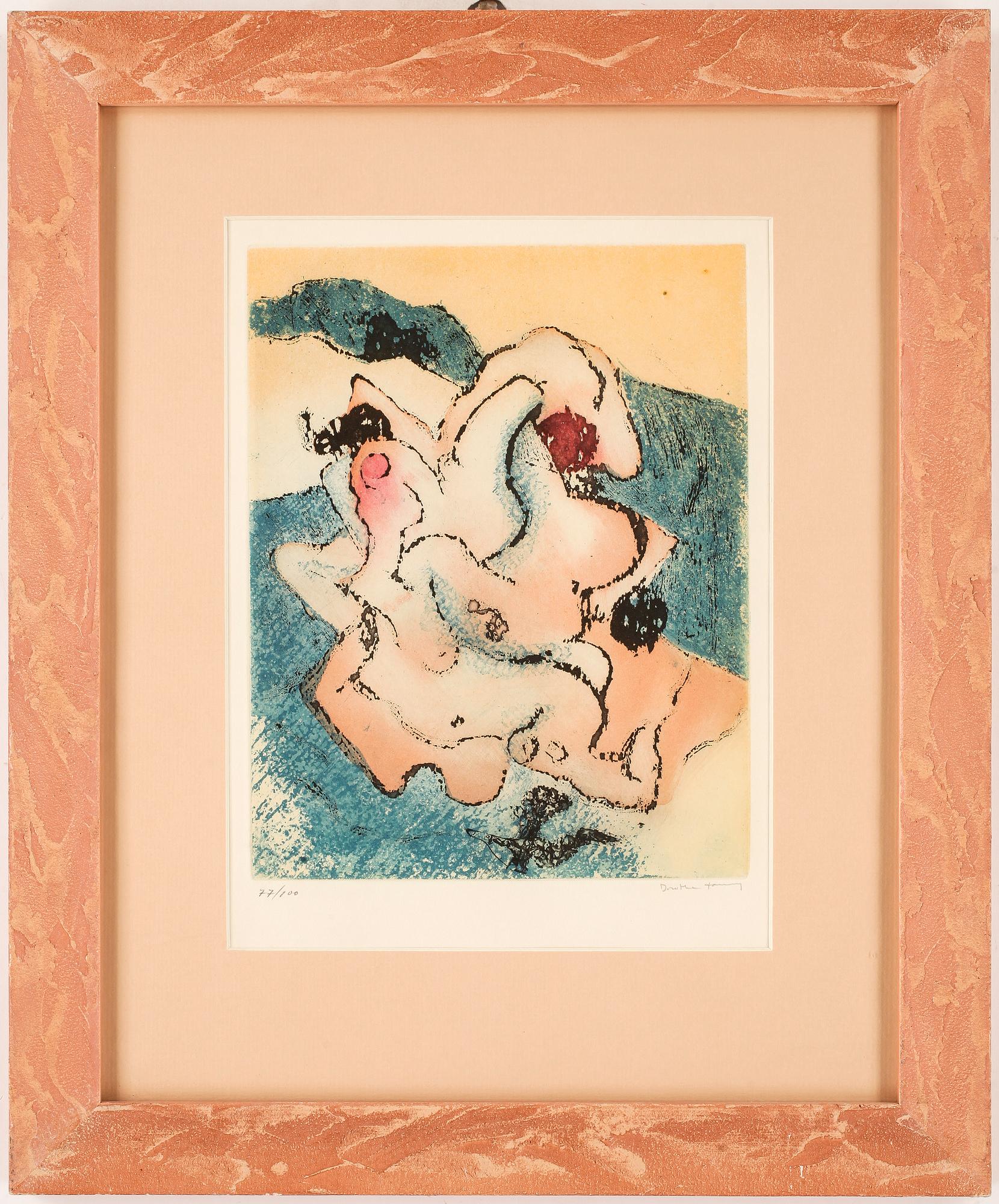 DOROTHEA TANNING, färgetsningar, 4 st, signerade och numrerade 77/100.