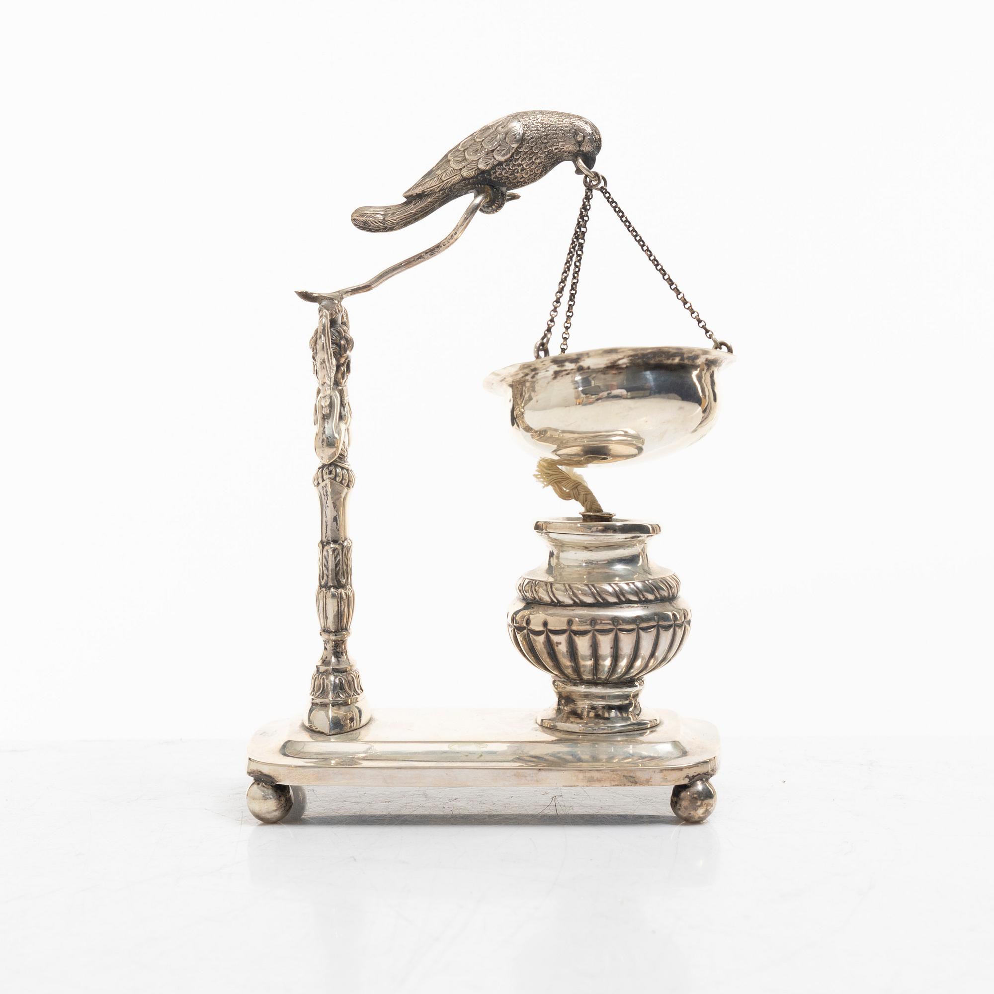 Empire, Perfume burner, silver, Johan Daniel Blomsterwall, Gothenburg 1836.