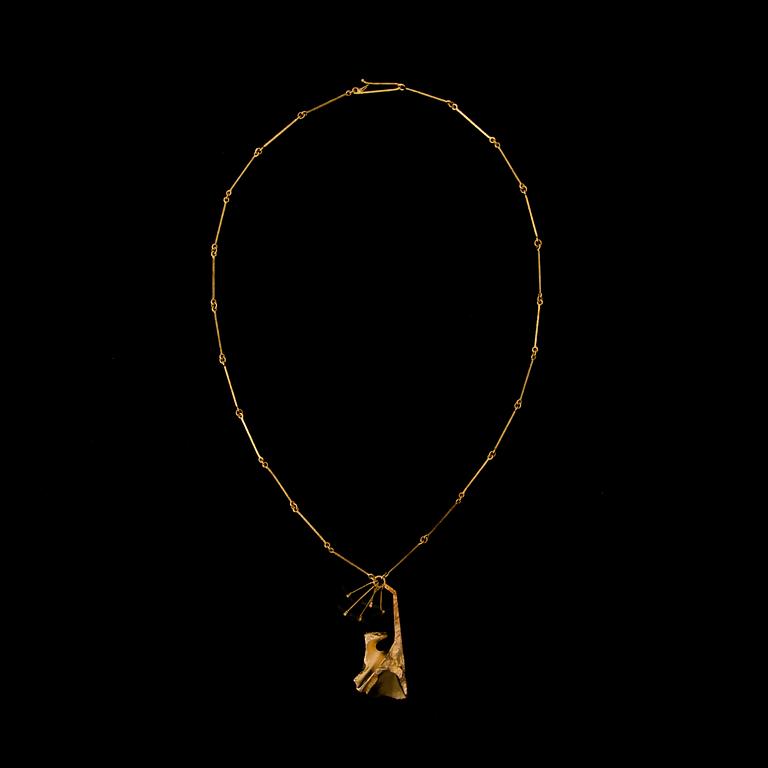 BJÖRN WECKSTRÖM, KAULAKORU, "Semiramis", turmaliinit, 14K kultaa. Lapponia 1973.