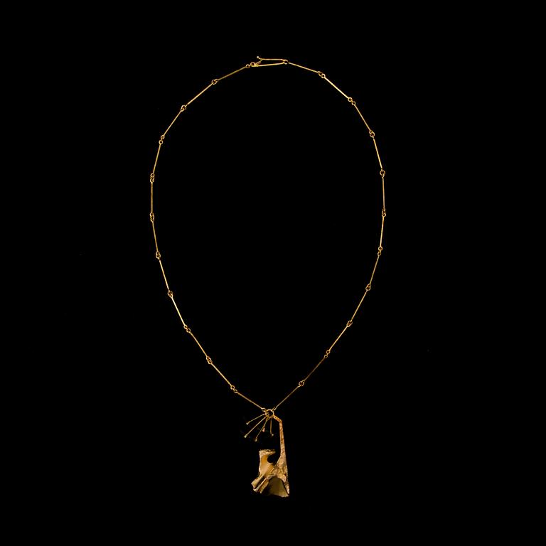 BJÖRN WECKSTRÖM, COLLIER, "Semiramis", turmaliner, 14K guld. Lapponia 1973.