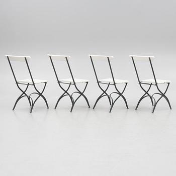 Four foldable garden chairs, 20th century.