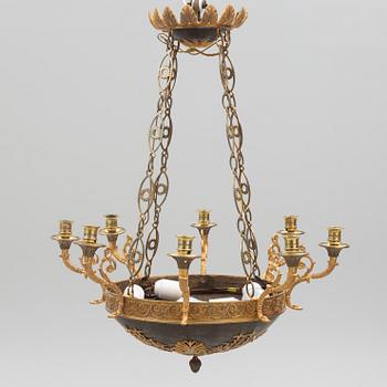 A Karl Johan ceiling lamp, first half of the 19th century.