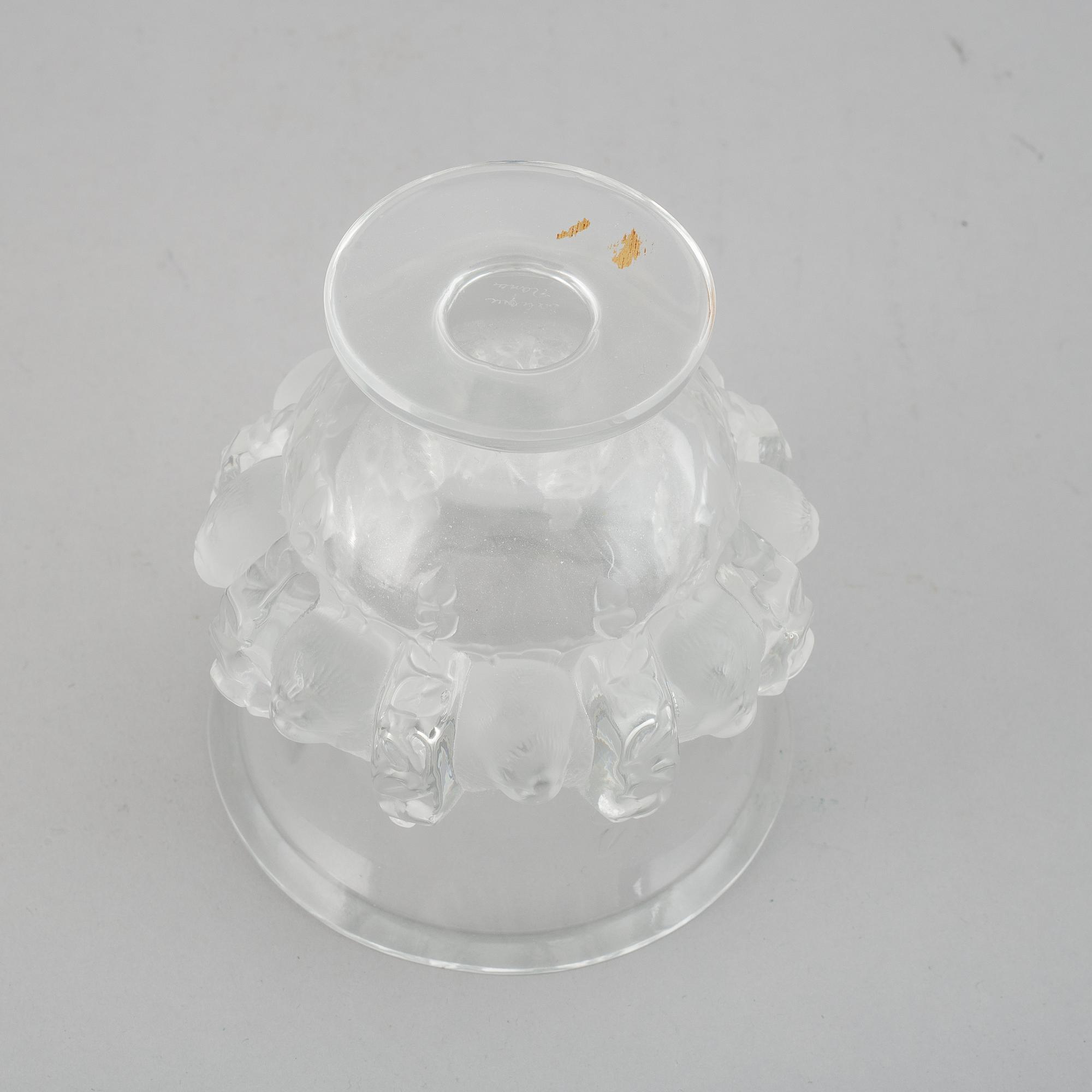 A Lalique glass footed bowl, France.