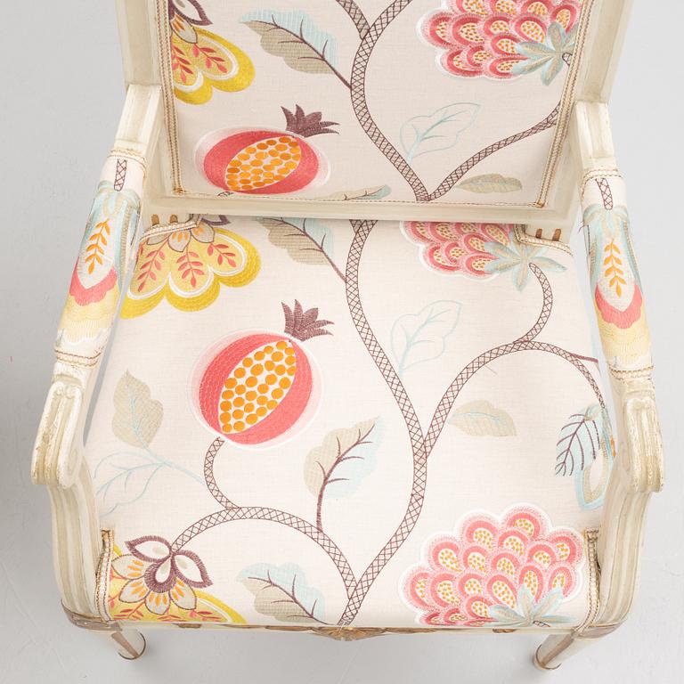 A pair of Gustavian chairs from western Sweden, late 18th century.