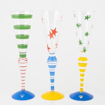 Anne Nilsson, glasservis, 8 delar, "Clown", Orrefors.