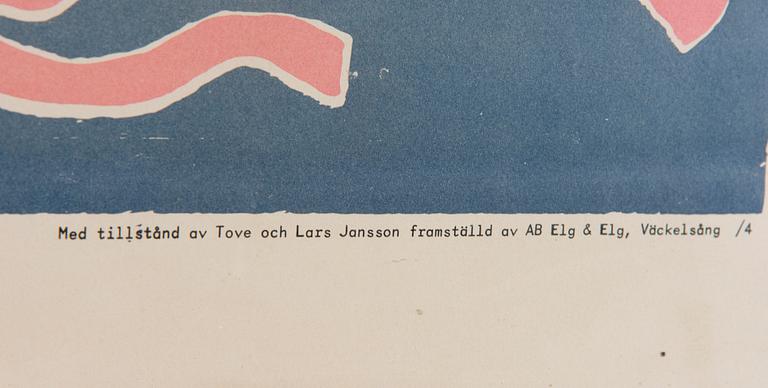 AFFISCH, efter Tove och Lars Jansson, 1900-talets senare hälft.